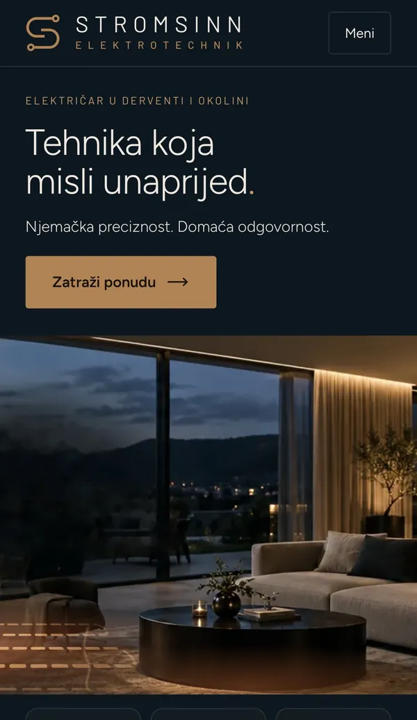 Početna stranica stromsinn.ba na telefonu
